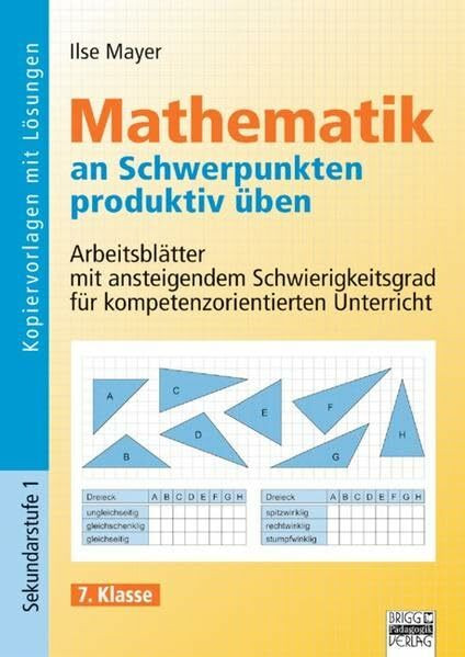 Mathematik an Schwerpunkten produktiv üben: 7. Klasse - Kopiervorlagen mit Lösungen