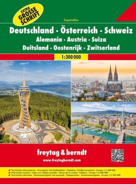 Deutschland - Österreich - Schweiz Autoatlas 1:300.000