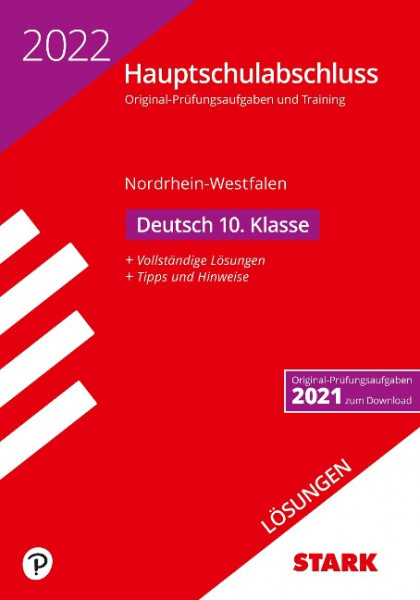 STARK Lösungen zu Original-Prüfungen und Training - Hauptschulabschluss 2022 - Deutsch - NRW