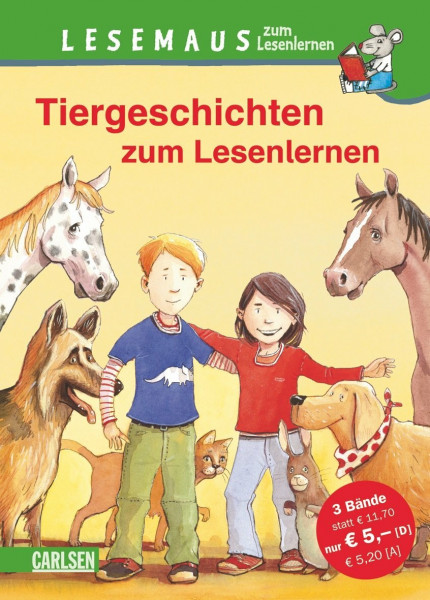 LESEMAUS zum Lesenlernen Sammelbände: Tiergeschichten zum Lesenlernen: Einfache Geschichten zum Selberlesen – Lesen üben und vertiefen: Helfer auf ... der kleine Dinosaurier; Ein Pony im Garten