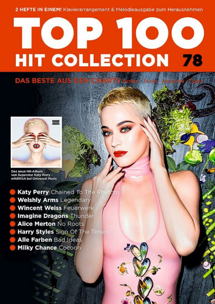 Top 100 Hit Collection 78: 8 Chart Hits: Chained To The Rhythm - Feuerwerk - No Roots - Cocoon - Legendary - Thunder - Sign of The Times - Bad Ideas. ... Band 78. Klavier / Keyboard. (Music Factory)