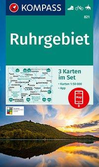 KOMPASS Wanderkarten-Set 821 Ruhrgebiet (3 Karten) 1:50.000