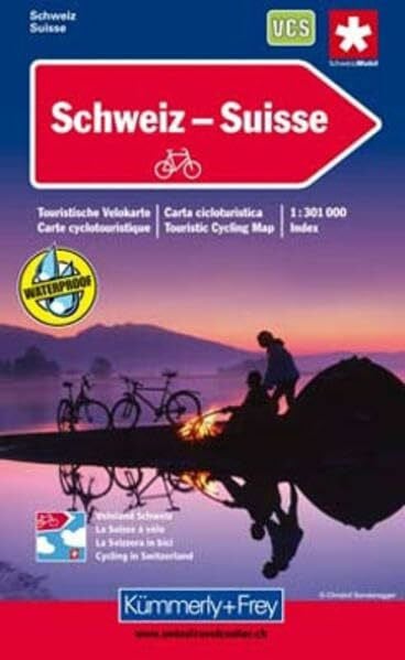 Schweiz: Velokarte, Massstab 1:301000, waterproof (Kümmerly+Frey Velokarten)