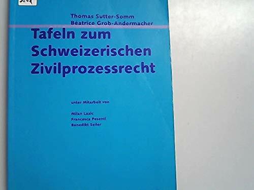 Tafeln zum Schweizerischen Zivilprozessrecht Tafeln zum Schweizerischen Zivilprozessrecht