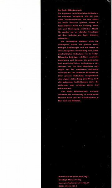 Der Basler Münsterschatz: Katalog zur Ausstellung im the Metropolitan Museum of Art, New York, im Historischen Museum Basel, im Bayerischen Nationalmuseum München, 2001/2002