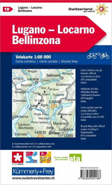 Radwanderkarte Lugano - Locarno - Bellinzona mit Ortsindex (18)