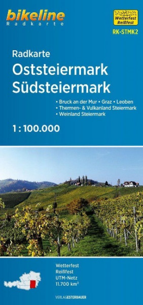 Radkarte Oststeiermark, Südsteiermark 1:100.000