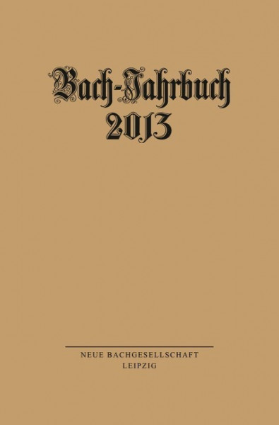 Bach-Jahrbuch 2013