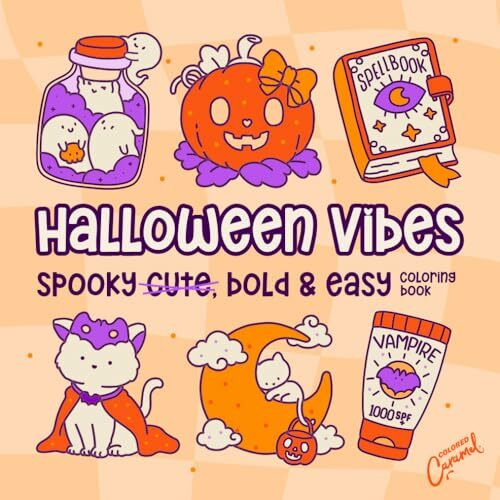 Halloween Vibes: Spooky Cute, Bold & Easy Coloring Book