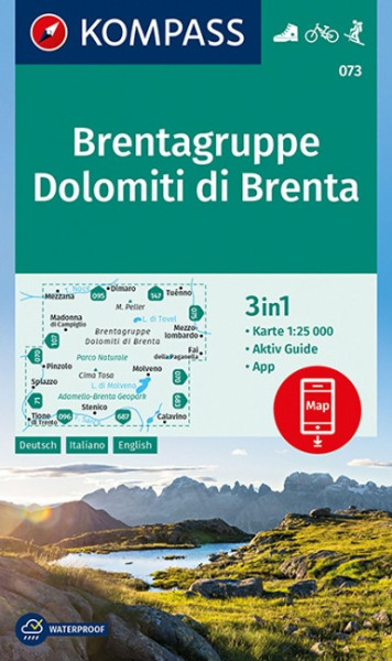 KOMPASS Wanderkarte Brentagruppe, Dolomiti di Brenta 1:25 000
