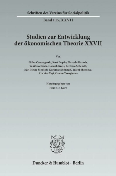 Der Einfluss deutschsprachigen wirtschaftswissenschaftlichen Denkens in Japan.: Studien zur Entwicklung der ökonomischen Theorie XXVII. (Schriften des Vereins für Socialpolitik, Band 27)