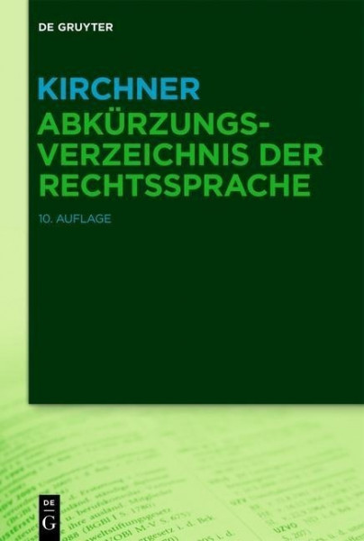 Kirchner - Abkürzungsverzeichnis der Rechtssprache