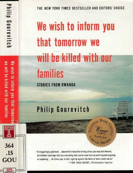 We Wish to inform you that Tomorrow we Will Be killed with Our Families