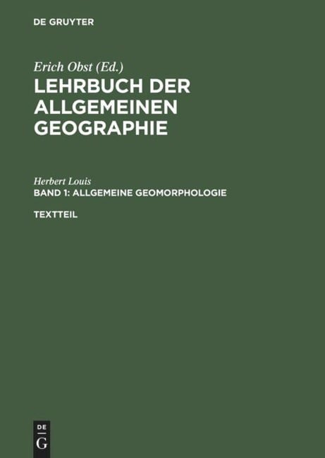 Allgemeine Geomorphologie Allgemeine Geomorphologie