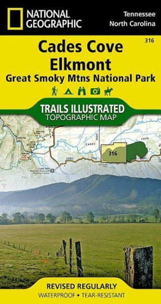 Great Smoky Mountains National Park West: Cades Cove, Elkmont Map