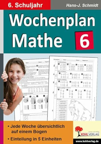 Wochenplan Mathe / Klasse 6: Jede Woche übersichtlich auf einem Bogen! (6. Schuljahr)