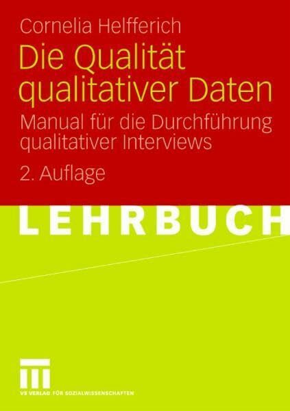 Die Qualität qualitativer Daten: Manual für die Durchführung qualitativer Interviews