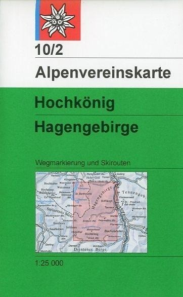 DAV Alpenvereinskarte 10/2 Hochkönig - Hagengebirge Weg und Skirouten 1 : 25 000
