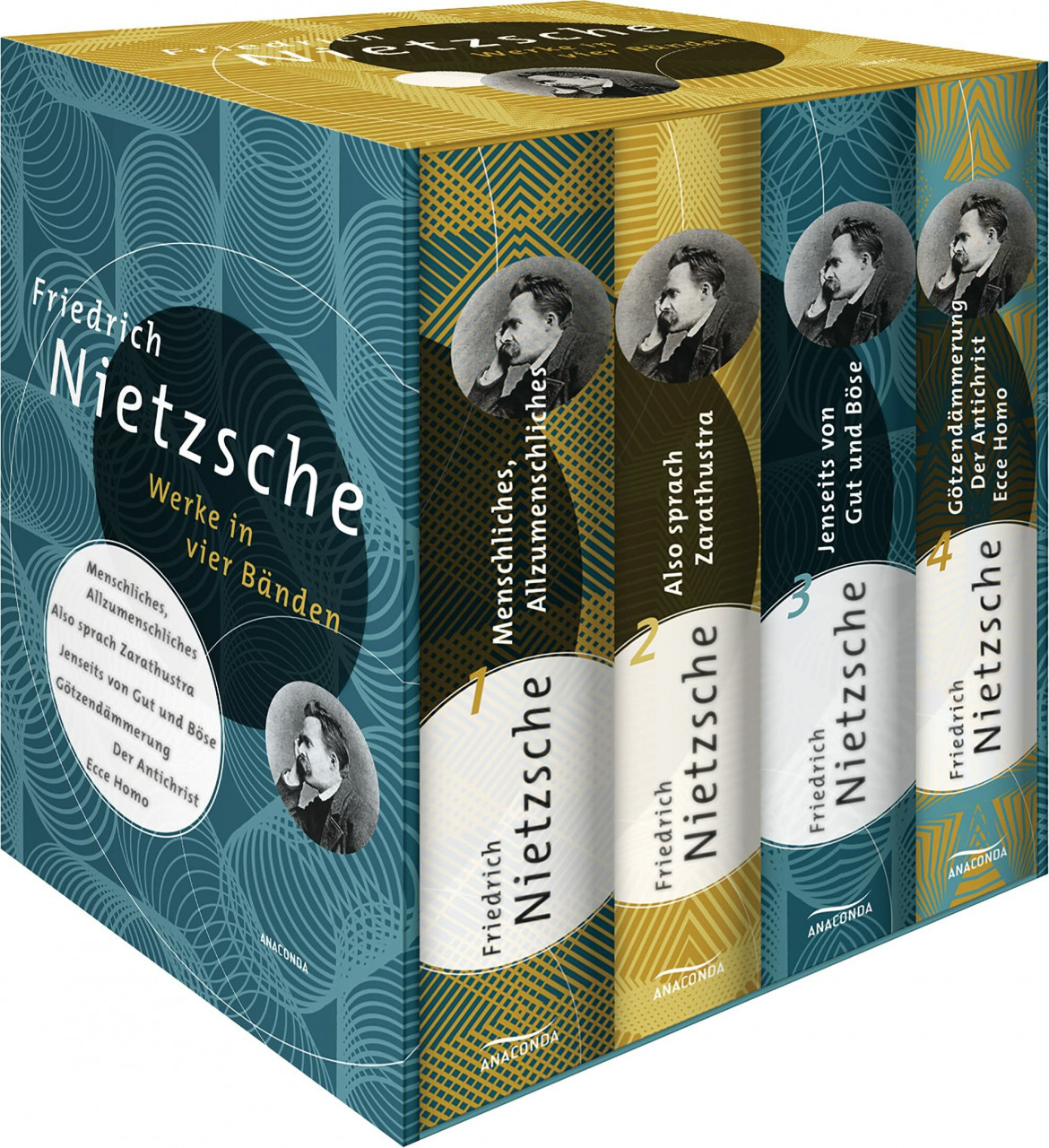 Anaconda Verlag Friedrich Nietzsche Werke In Vier Bänden (Menschliches Allzu Menschliches - Also Sprach Zarathustra - Jenseits Von Gut Und Böse - Götzendämmerung/Der Antichrist/Ecce Homo) (4 Bände Im Schuber) - Bild 6