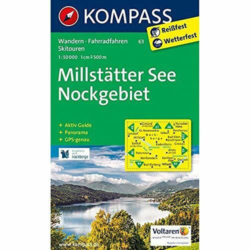 KOMPASS Wanderkarte Millstätter See, Nockgebiet: Wanderkarte mit Aktiv Guide, Radrouten, alpinen Skirouten und Panorama. GPS-genau. 1:50000 (KOMPASS-Wanderkarten, Band 63)