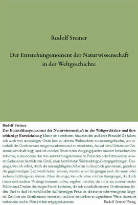 Der Entstehungsmoment der Naturwissenschaft in der Weltgeschichte...: 9 Vorträge, 2 Fragebeantwortungen, Dornach 1922/1923 (Rudolf Steiner Gesamtausgabe: Schriften und Vorträge)