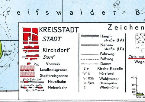 Historische Karte: Insel Rügen 1949 (gerollt)