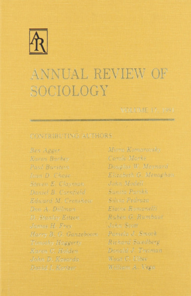 Annual Review of Sociology: 1991