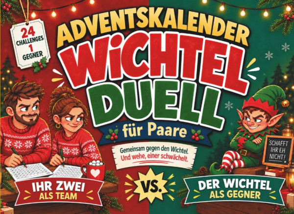 Adventskalender Wichtel-Duell für Paare: 24 Challenges, Rätsel & Spiele – Gemeinsam gegen den Wichtel