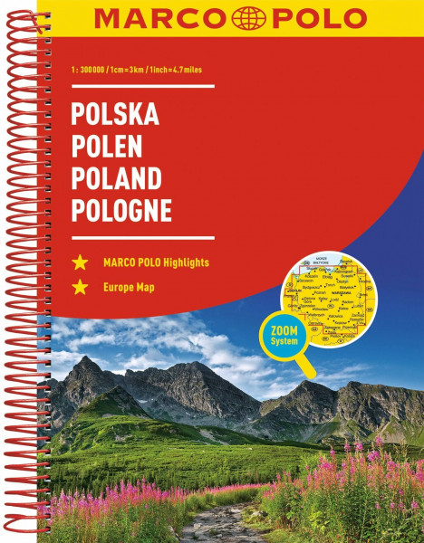 MARCO POLO Reiseatlas Polen 1:300.000: Straßenatlas und Autoatlas mit Europa in 1:4,5 Mio. Spiralbindung
