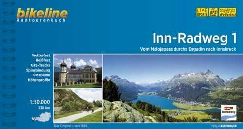 Inn-Radweg / Inn-Radweg 1: Vom Malojapass durchs Engadin nach Innsbruck, 1:50.000, 230 km