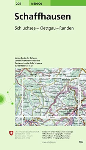 205 Schaffhausen: Schluchsee - Klettgau - Randen (Landeskarte 1:50 000, Band 205)