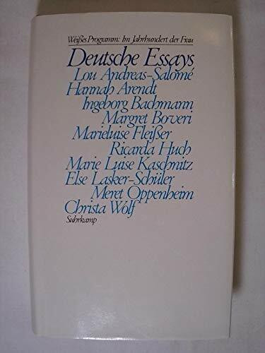 Deutsche Essays. Weißes Programm: Im Jahrhundert der Frau: Von Frauen des 20. Jahrhunderts. Herausgegeben von Marlis Gerhardt. 22 Bücher - geschrieben ... Mit 4 Begleitbüchern und einem Almanach