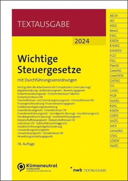 Wichtige Steuergesetze