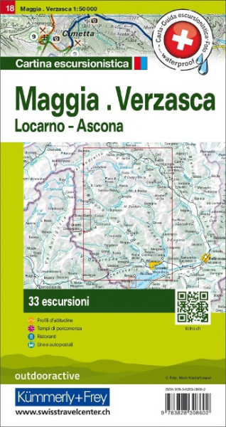 Maggia, Verzasca, Locarno-Ascona Touren-Wanderkarte Nr. 18