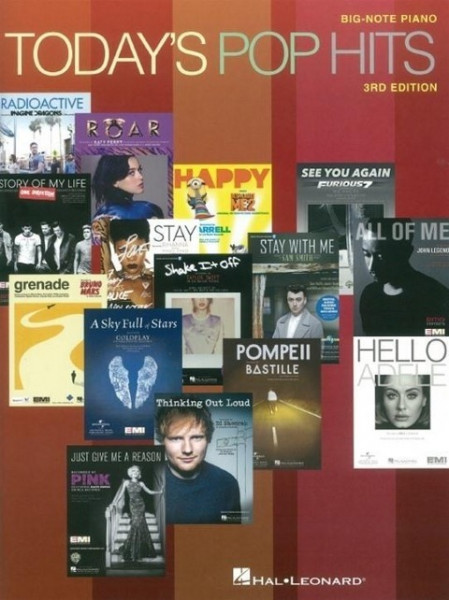 Today's Pop Hits: For Big-Note Piano