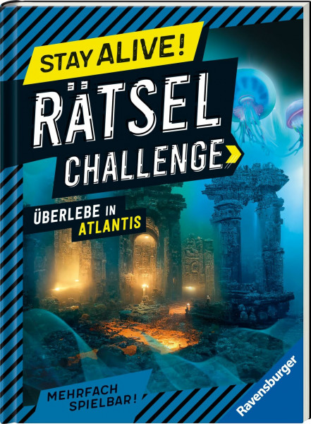 Ravensburger Stay alive! Rätsel-Challenge - Überlebe in Atlantis - Rätselbuch für Gaming-Fans ab 8 Jahren