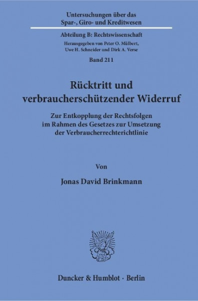 Rücktritt und verbraucherschützender Widerruf