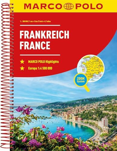 MARCO POLO Reiseatlas Frankreich 1:300.000: mit Europa 1:4,5 Mio.