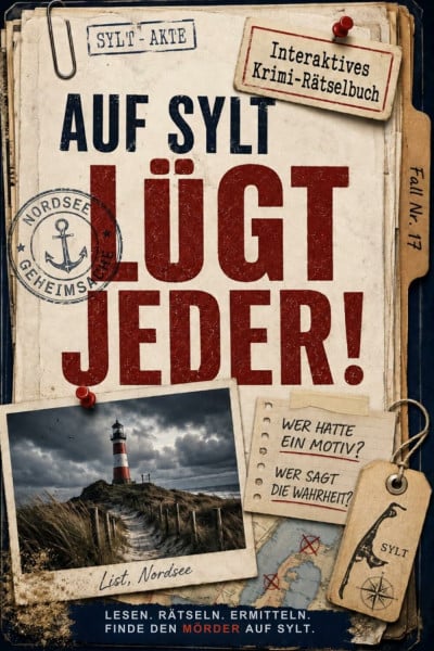 Auf Sylt lügt jeder! Der interaktive Mitmach-Krimi zum Selbstlösen. Prüfe die Alibis, folge den Spuren und entlarve den Mörder | Für Fans von Murder Mystery und Krimirätseln