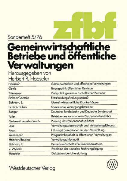 Gemeinwirtschaftliche Betriebe und öffentliche Verwaltungen