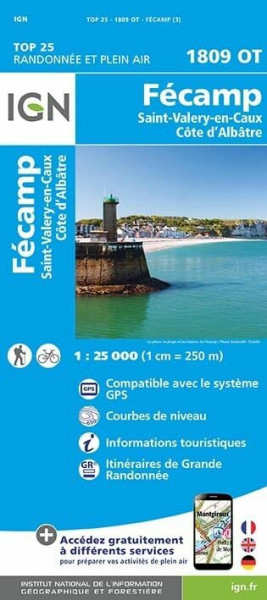 Fécamp - Saint-Valery-en-Caux - Côte d'Albâtre 1 : 25 000 (TOP 25)