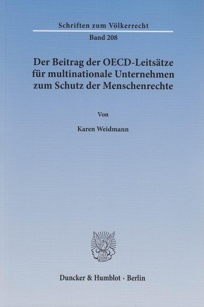 Der Beitrag der OECD-Leitsätze für multinationale Unternehmen zum Schutz der Menschenrechte