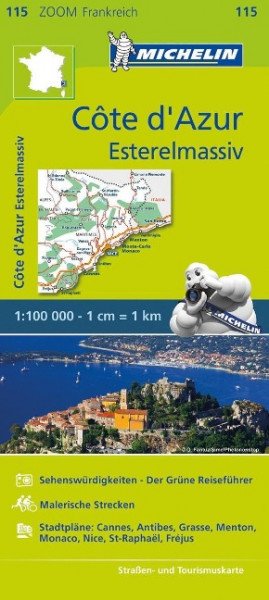 Michelin Zoomkarte Côte d'Azur - Esterelmassiv 1 : 100 000