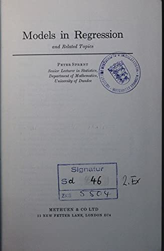 Models in Regression and Related Topics (Monographs on Statistics and Applied Probability (Closed))