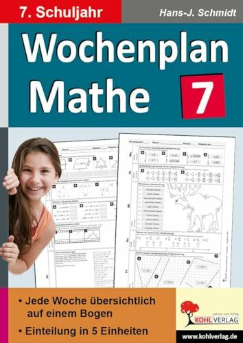 Wochenplan Mathe / Klasse 7: Jede Woche übersichtlich auf einem Bogen! (7. Schuljahr)