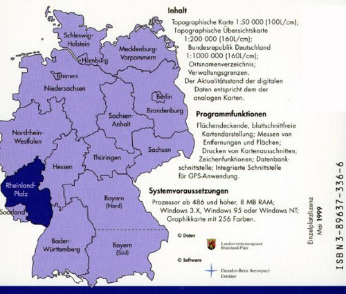 TOP 50 Rheinland-Pfalz /Saarland 5.O mit interaktivem Bildflug: Topographische Karte 1:50000, Übersichtskarte 1:200000. Bundesrepublik Deutschland ... (amtlich): Mehrfarbige Ausgabe)