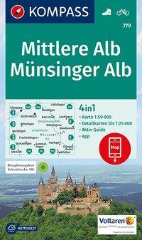 KOMPASS Wanderkarte Mittlere Alb, Münsinger Alb 1:50 000