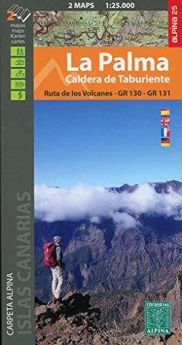La Palma, Set of 2 maps: Caldera de Taburiente / Ruta de los Volcanes - GR130 - GR131. Wander-, MTB- & Touristische Karte. Wander-, MTB- & Touristische Karte