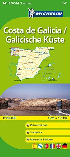 Michelin Costa de Galicia/ Galicische Küste: Straßen- und Tourismuskarte 1:150.000 (MICHELIN Zoomkarten, Band 141)