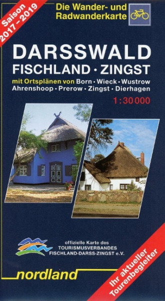 Darsswald - Fischland - Zingst 2022-2024 1:30 000. Rad- und Wanderkarte.